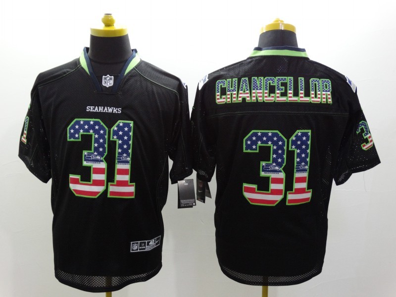 Men's Seattle Seahawks Kam Chancellor #31 Black Jersey